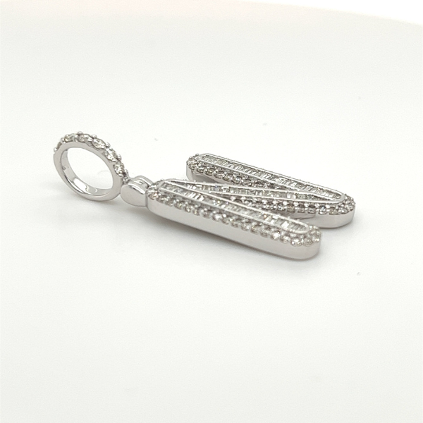 1.50 CT Moissanite Iced Out Letter N Pendant