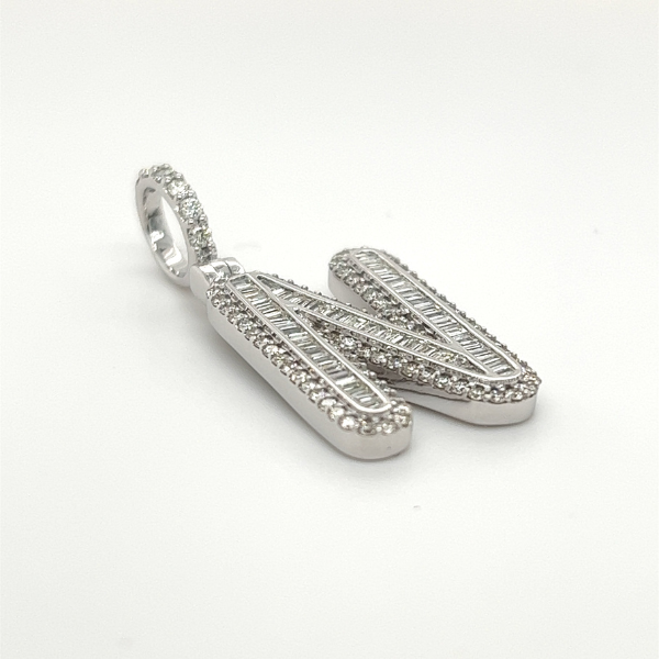 1.50 CT Moissanite Iced Out Letter N Pendant