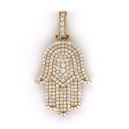 2.75 CT Moissanite Iced Out Hamsa Hand Pendant