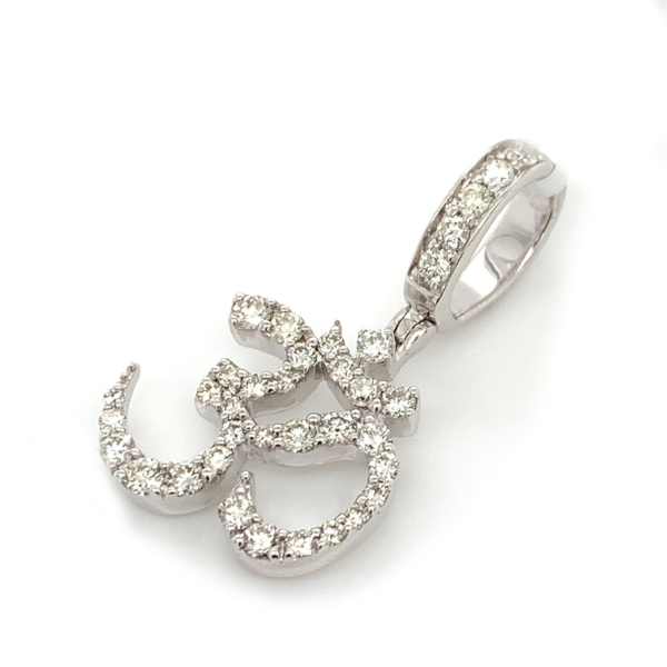 0.75 CT Moissanite Iced Out OM Pendant