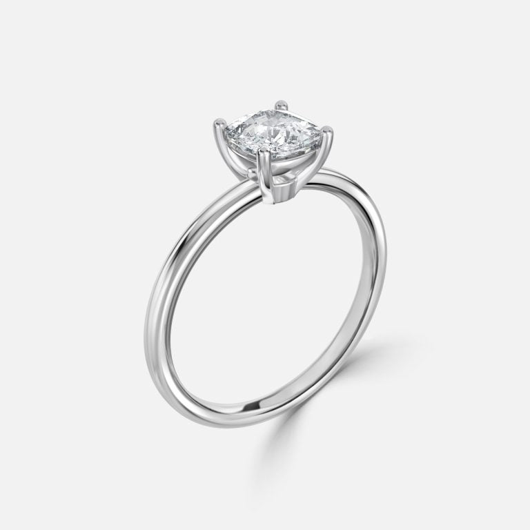 Dasha Cushion Solitaire Moissanite Engagement Ring