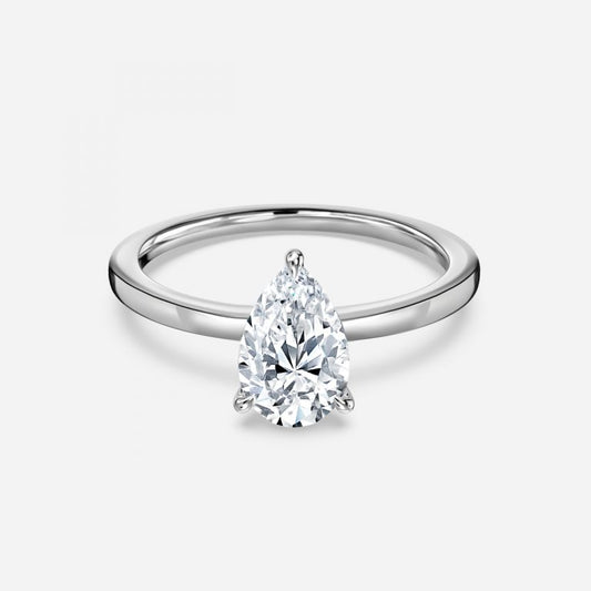 Katherine Pear Solitaire Moissanite Engagement Ring