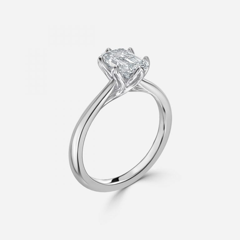 Raquel Emerald Solitaire Moissanite Engagement Ring