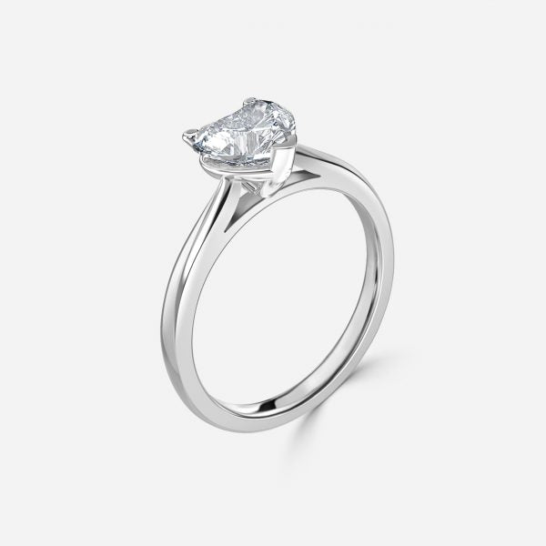 Ivy Heart Solitaire Moissanite Engagement Ring