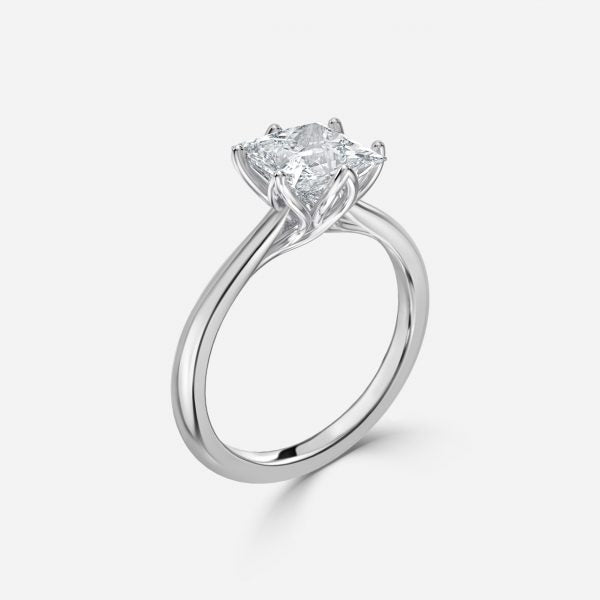 Raquel Princess Solitaire Moissanite Engagement Ring