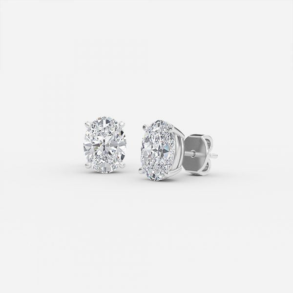 Oval Moissanite Stud Earrings