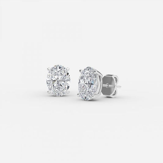 Oval Moissanite Stud Earrings