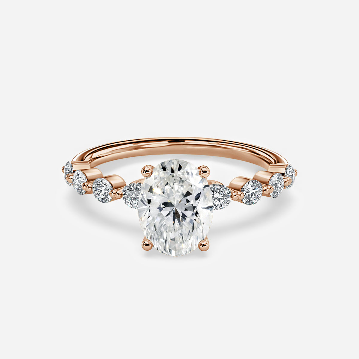 Philippa Oval Unique Moissanite Engagement Ring