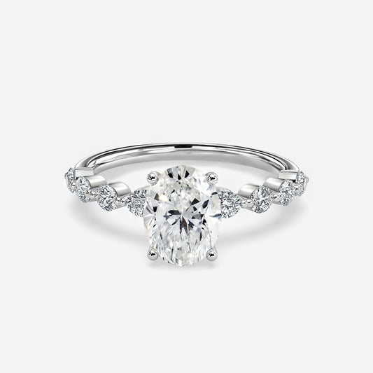 Philippa Oval Unique Moissanite Engagement Ring