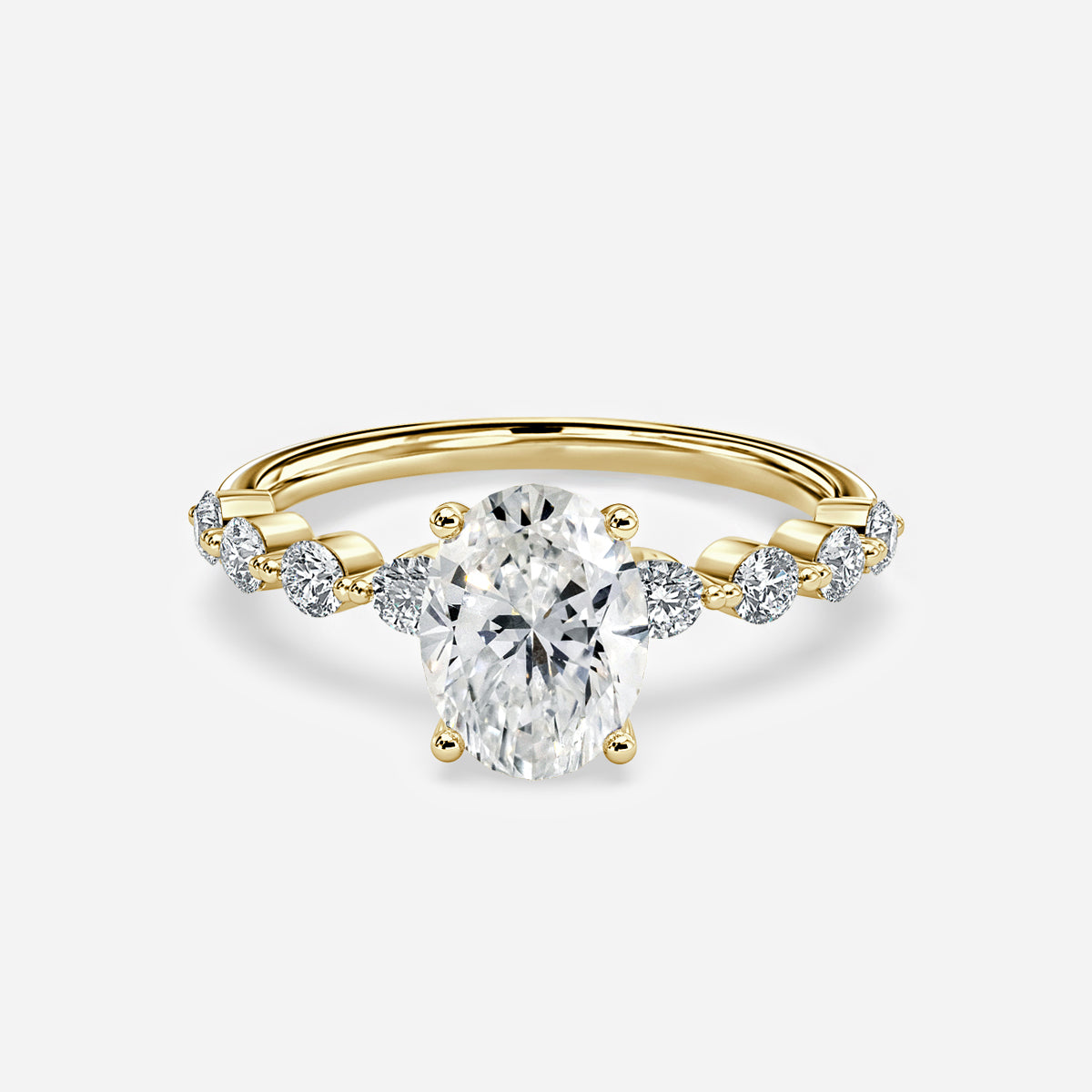 Philippa Oval Unique Moissanite Engagement Ring