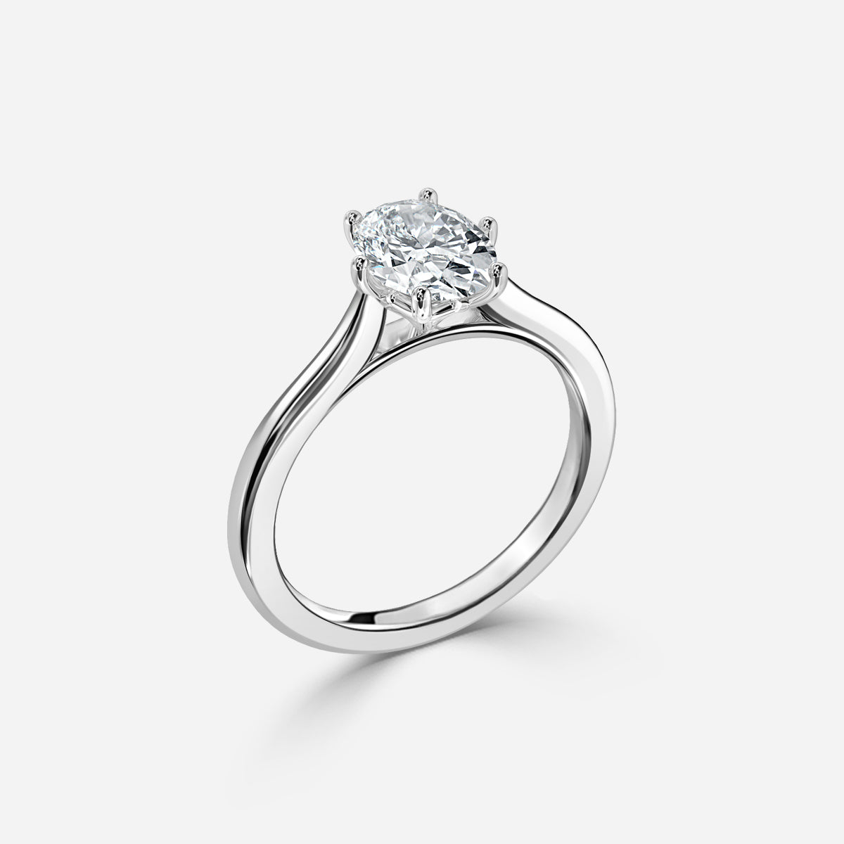 Thea Oval Solitaire Moissanite Engagement Ring