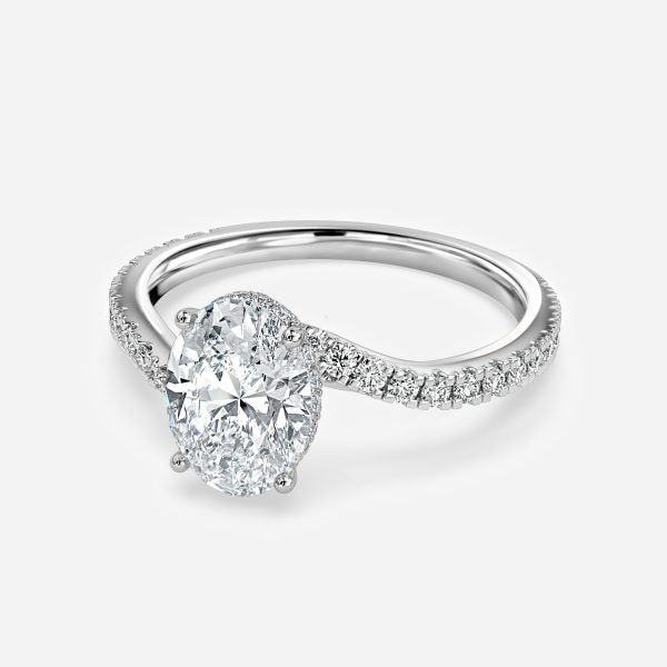 Paloma Oval Hidden Halo Moissanite Engagement Ring