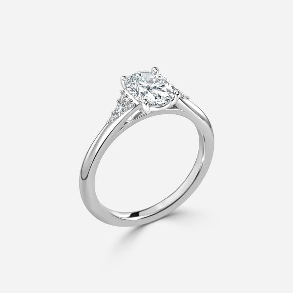 Aurelia Oval Three Stone Moissanite Engagement Ring