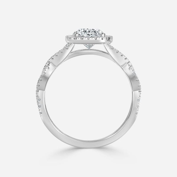 Zara Oval Diamond Band Moissanite Engagement Ring