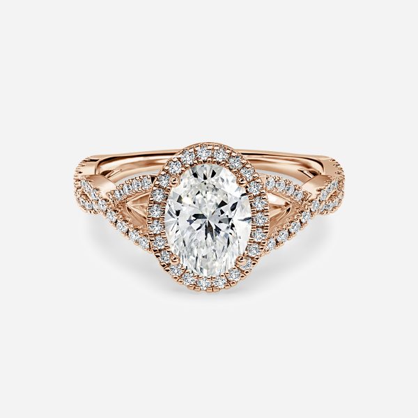 Zara Oval Diamond Band Moissanite Engagement Ring