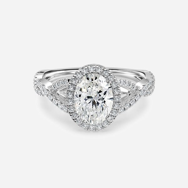 Zara Oval Diamond Band Moissanite Engagement Ring