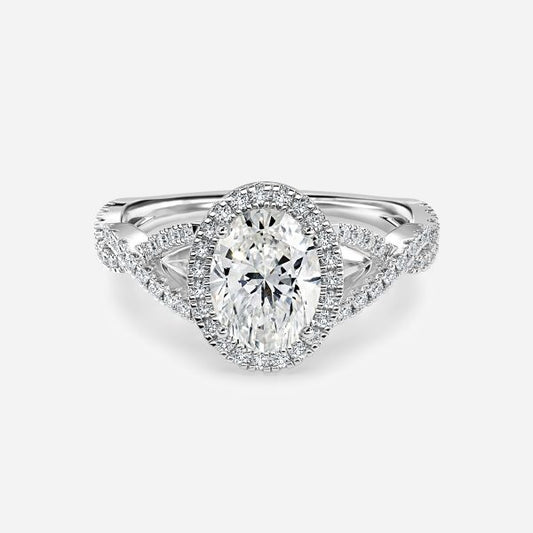 Zara Oval Diamond Band Moissanite Engagement Ring