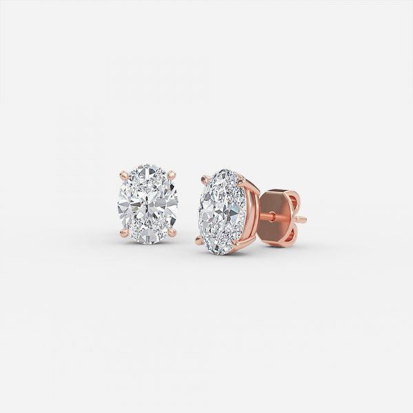 Oval Moissanite Stud Earrings