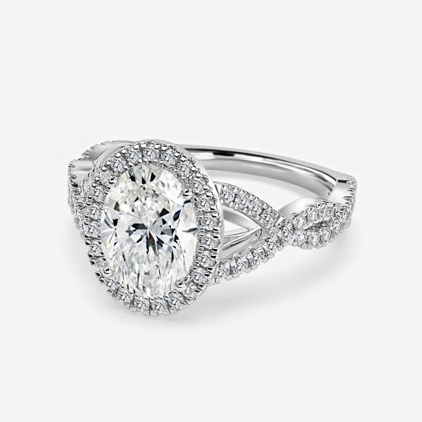 Zara Oval Diamond Band Moissanite Engagement Ring