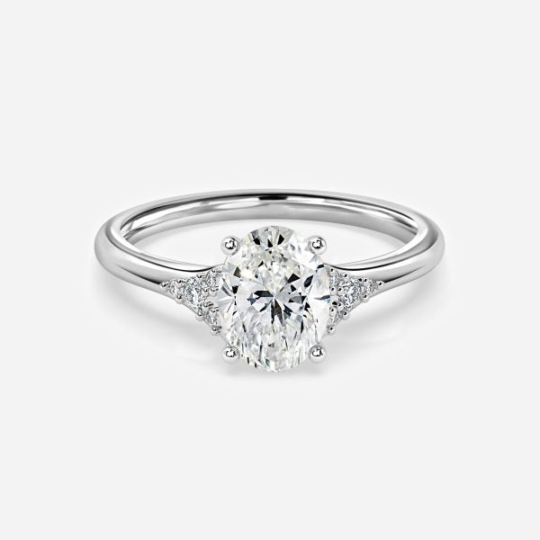 Aurelia Oval Three Stone Moissanite Engagement Ring