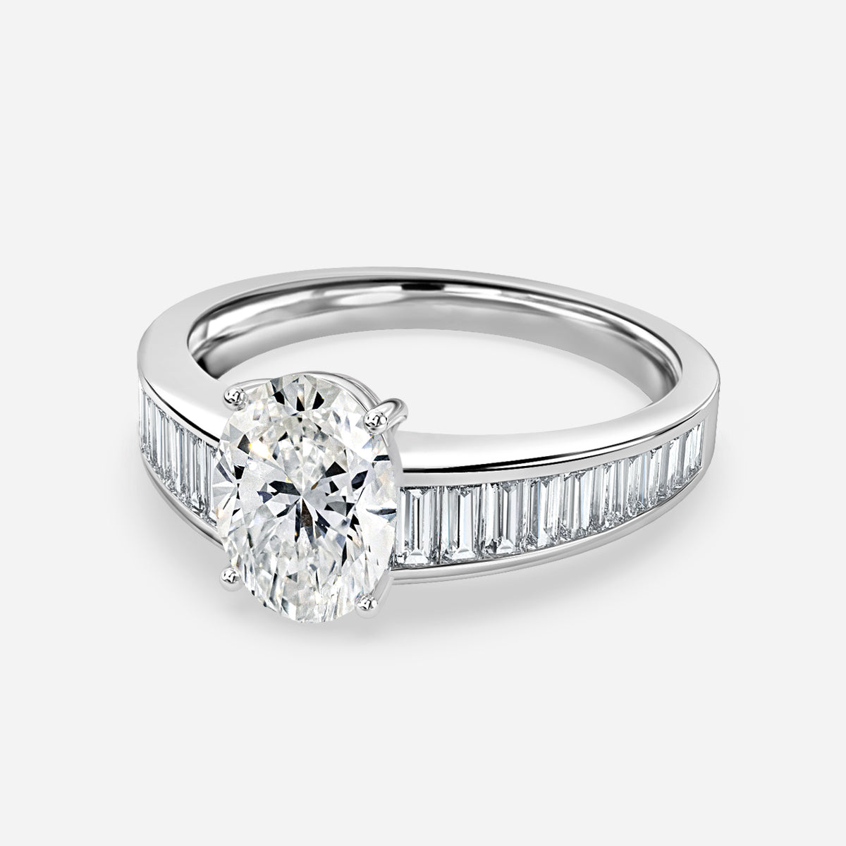 Thyra Oval Unique Moissanite Engagement Ring