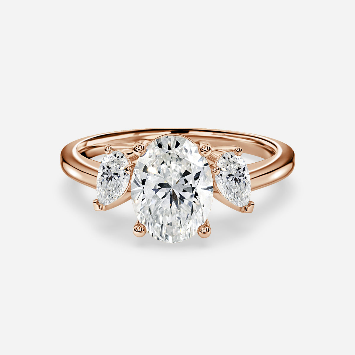 Jael Oval Three Stone Moissanite Engagement Ring