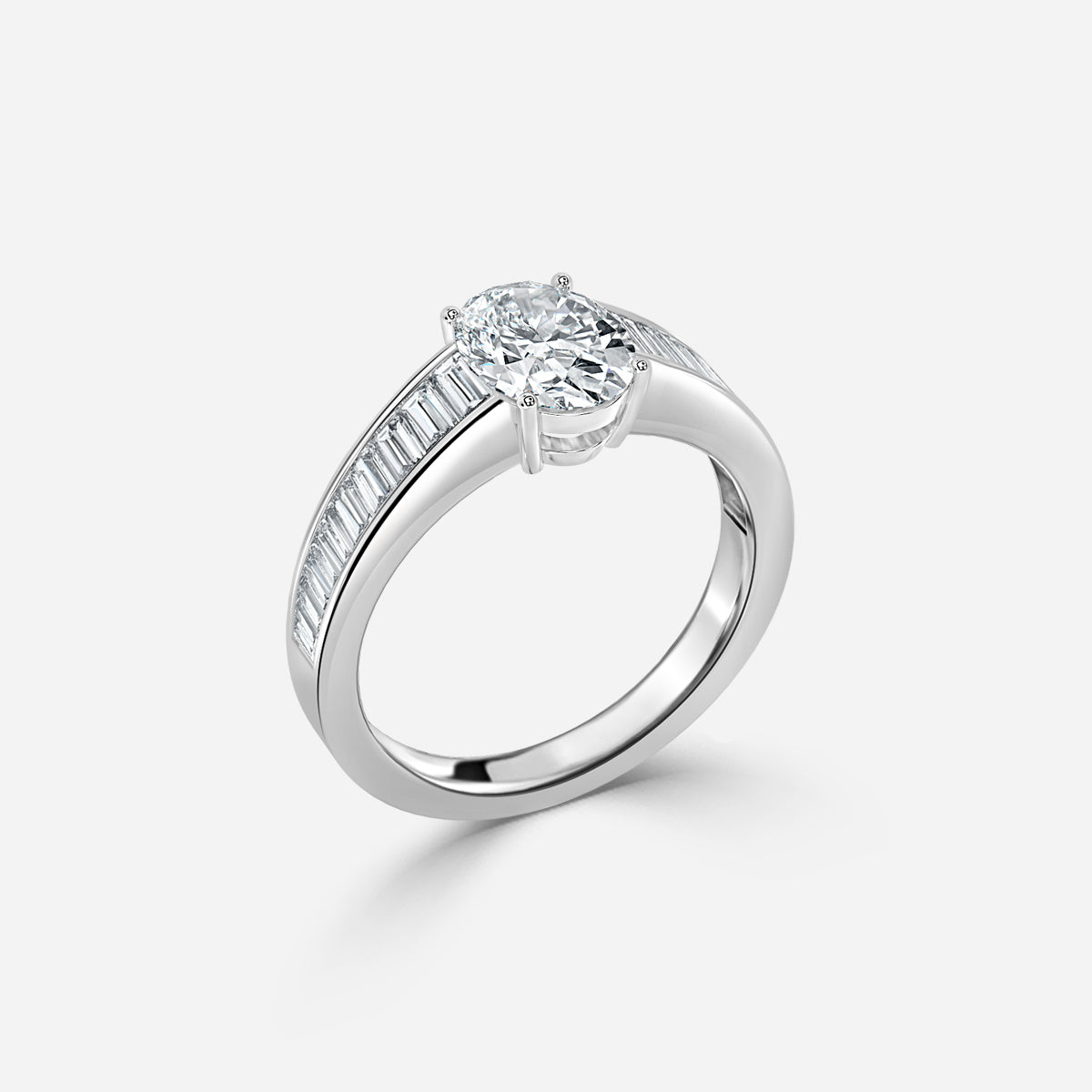 Thyra Oval Unique Moissanite Engagement Ring