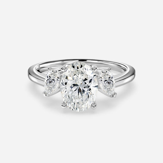 Jael Oval Three Stone Moissanite Engagement Ring