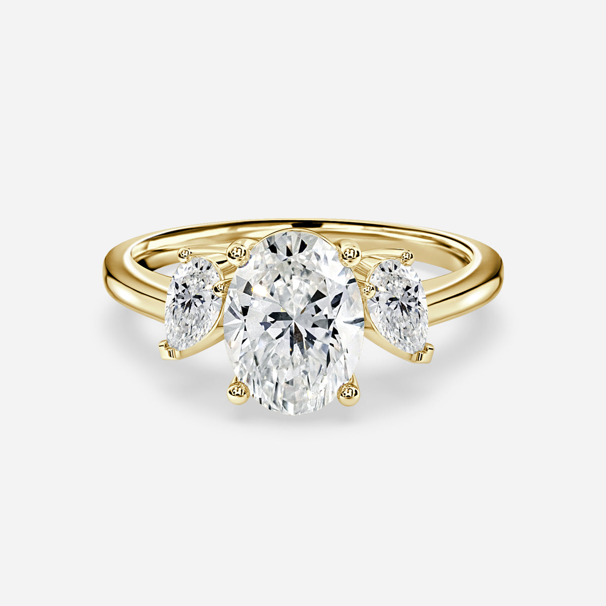 Jael Oval Three Stone Moissanite Engagement Ring