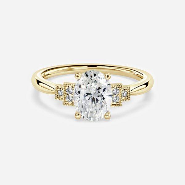 Isley Oval Three Stone Moissanite Engagement Ring