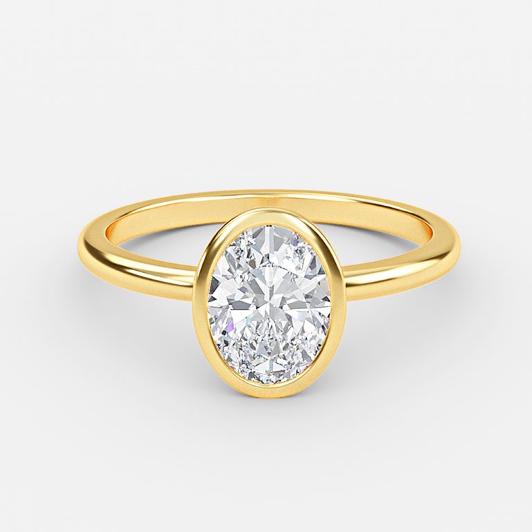 Alina Oval Bezel Moissanite Engagement Ring