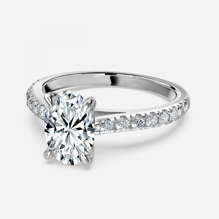 Aveline Oval Diamond Band Moissanite Engagement Ring