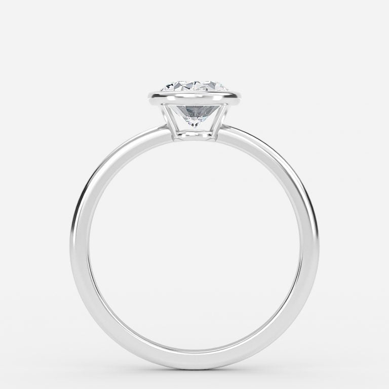 Alina Oval Bezel Moissanite Engagement Ring