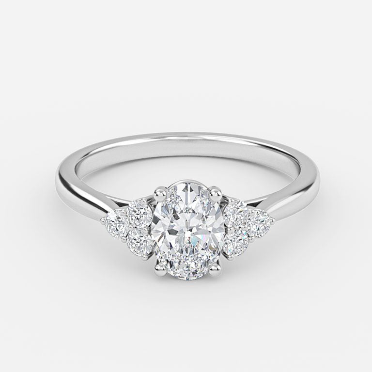 Aviva Oval Cluster Moissanite Engagement Ring