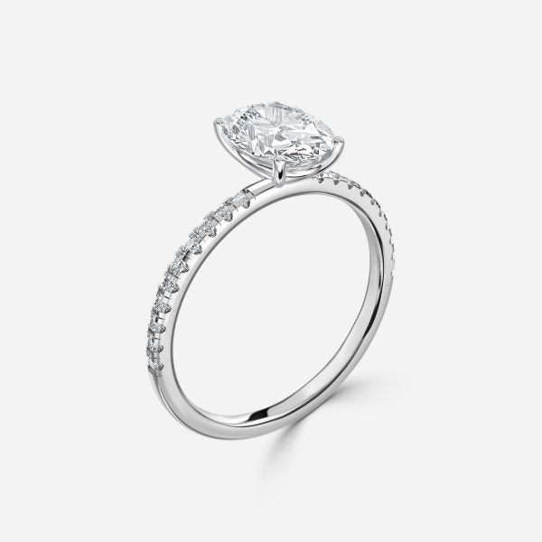 Yati Oval Diamond Band Moissanite Engagement Ring