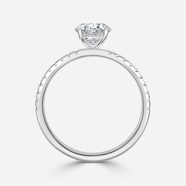 Yati Oval Diamond Band Moissanite Engagement Ring