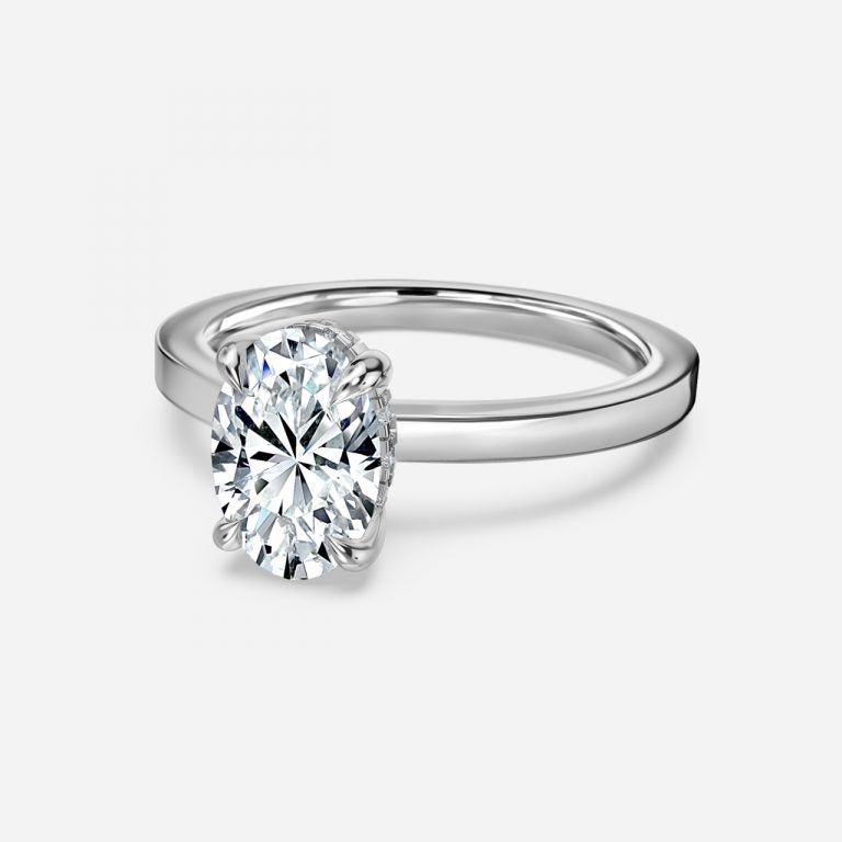 Edeline Oval Hidden Halo Moissanite Engagement Ring