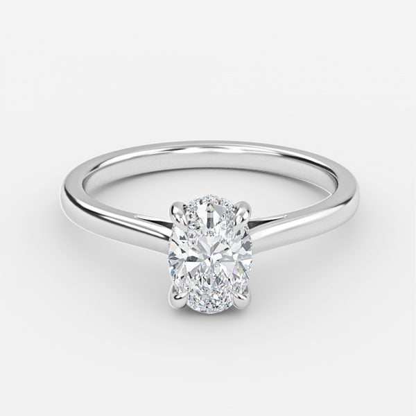 Jessalyn Oval Hidden Halo Moissanite Engagement Ring