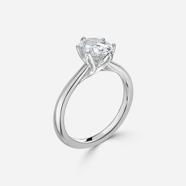 Raquel Oval Solitaire Moissanite Engagement Ring