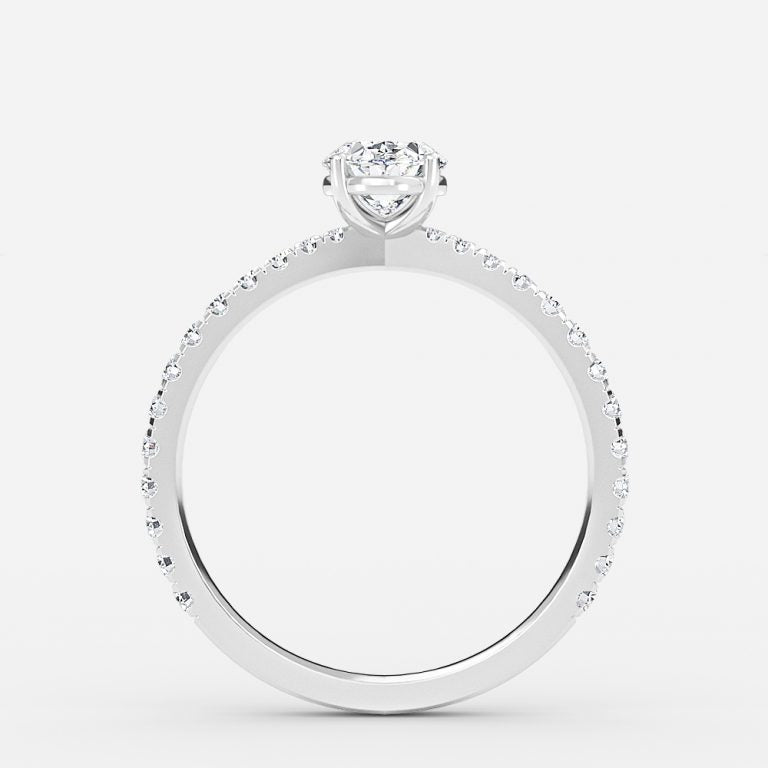 Eira Oval Diamond Band Moissanite Engagement Ring