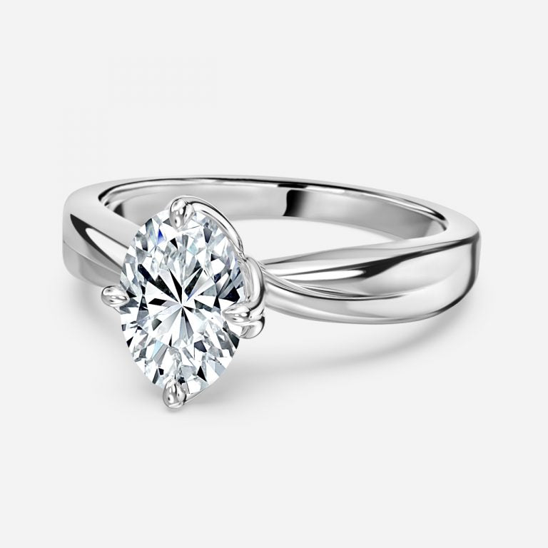 Noelle Oval Solitaire Moissanite Engagement Ring