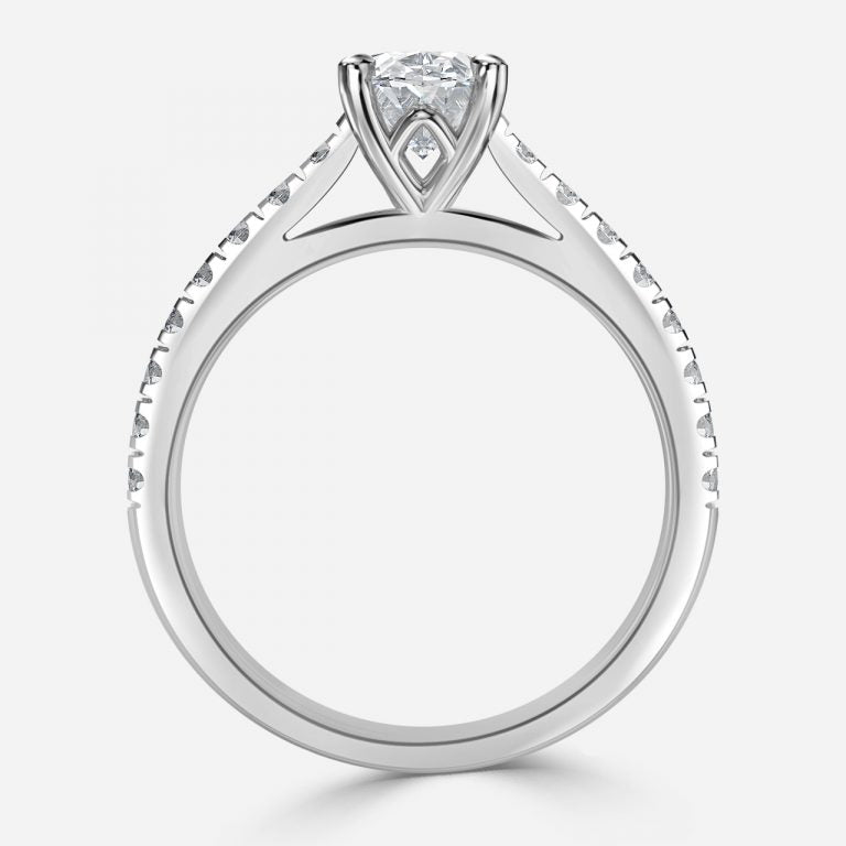 Aveline Oval Diamond Band Moissanite Engagement Ring