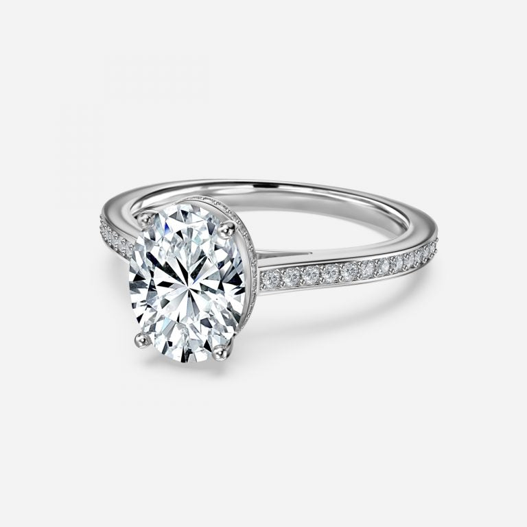 Inez Oval Hidden Halo Moissanite Engagement Ring