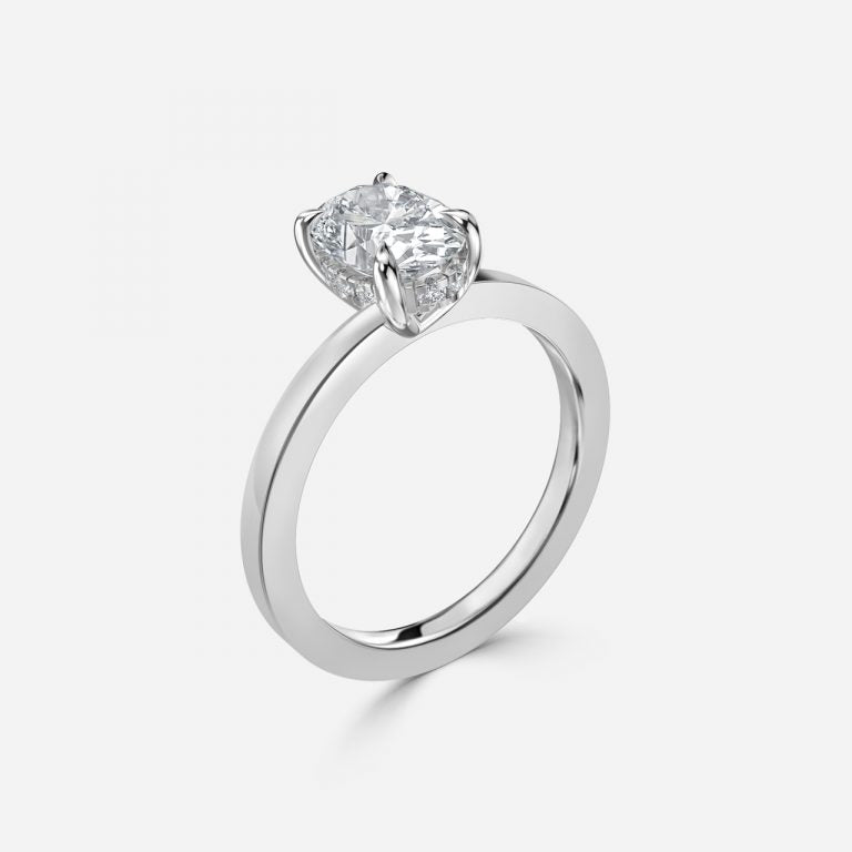 Edeline Oval Hidden Halo Moissanite Engagement Ring