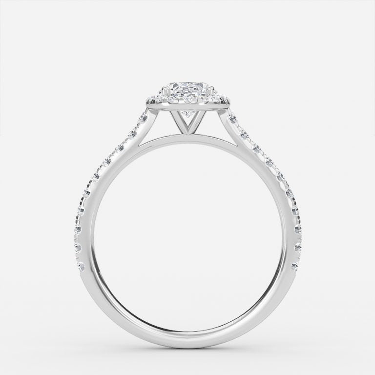 Joliette Oval Halo Moissanite Engagement Ring