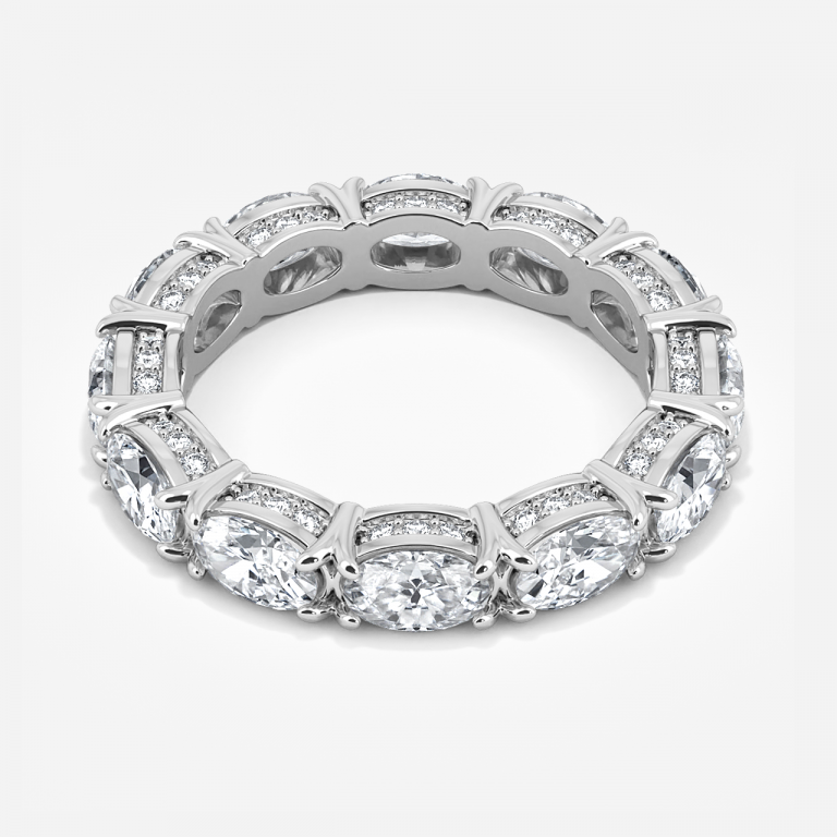 East West Oval Moissanite Eternity Band