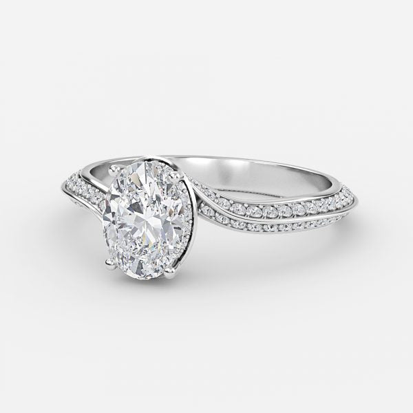 Bellatrix Oval Hidden Halo Moissanite Engagement Ring