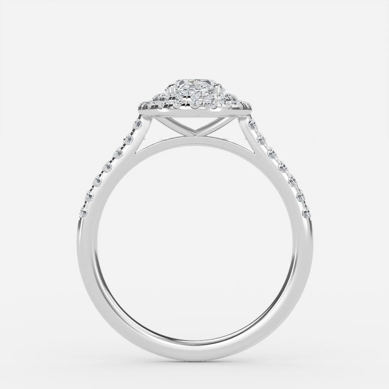 Linnea Oval Halo Moissanite Engagement Ring