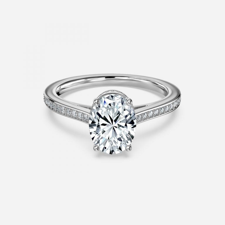 Inez Oval Hidden Halo Moissanite Engagement Ring