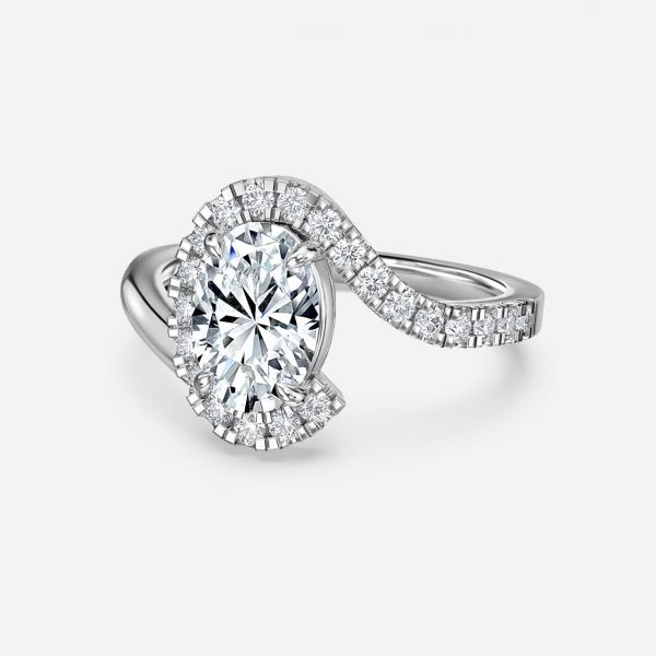 Thalassa Oval Halo Moissanite Engagement Ring